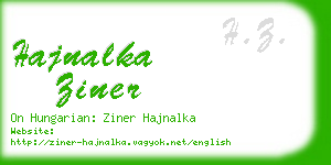 hajnalka ziner business card